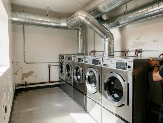 Jerome Dryer Vent Cleaning team performing large-scale commercial dryer vent cleaning in Jerome