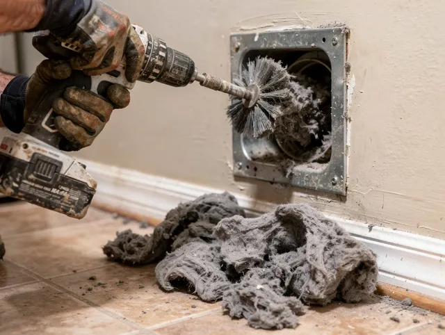 Certified Jerome Dryer Vent Cleaning technician performing dryer vent cleaning in Jerome