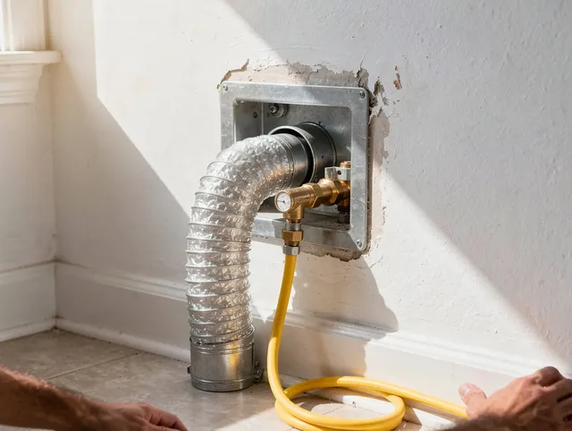Jerome Dryer Vent Cleaning certified technician performing specialized gas dryer vent cleaning in Jerome